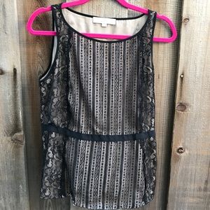 Loft Lace Peplum Shell Top